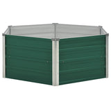 VIDAXL -Pflanzer erhoben 129 x 129 x 46 cm verzinktes Stahlgrün