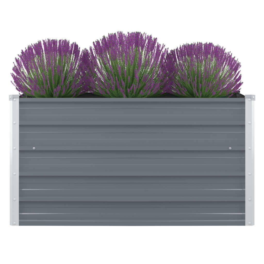 Vidaxl Planter zvedl 100x100x45 cm galvanizovanou ocelovou šedou