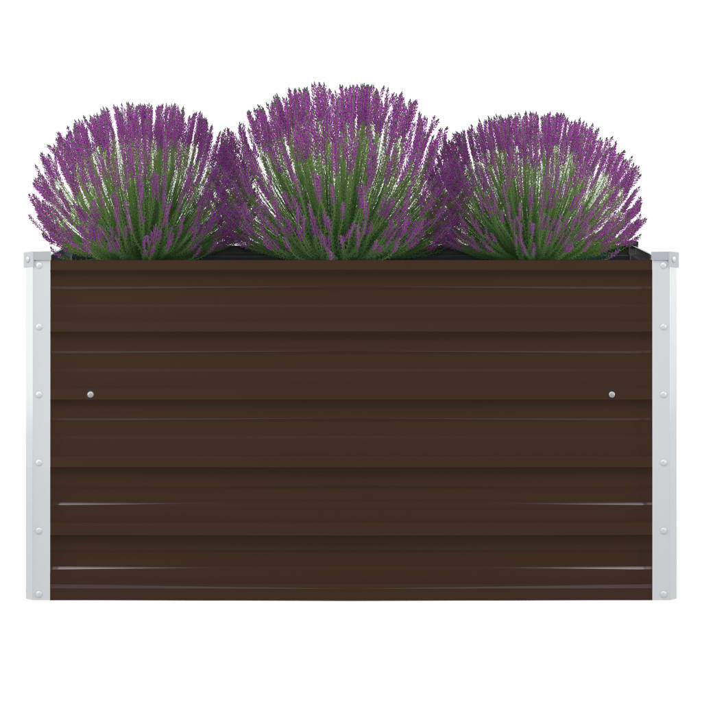 Bidaxl Planter Inginged 100x100x45 cm Galvanized Steel Brown