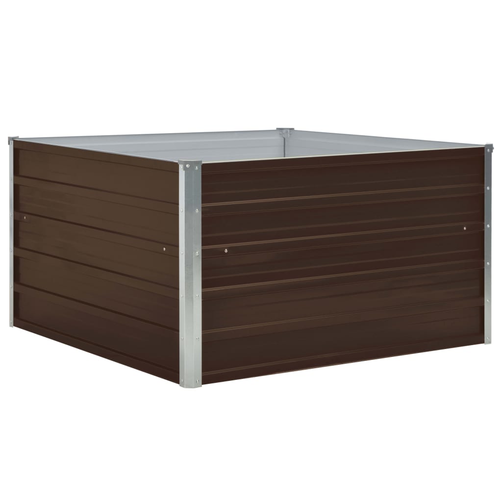 VidaXL Planter Insented 100x100x45 cm Galvanized Steel Brown