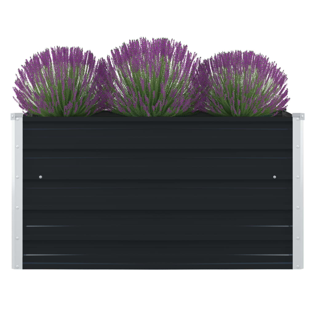 Vidaxl Planter Inged 100x100x45cm galvaniserad stålantracit