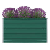 Vidaxl Planter Inginged 100x100x45 cm Galvaniserat stålgrönt