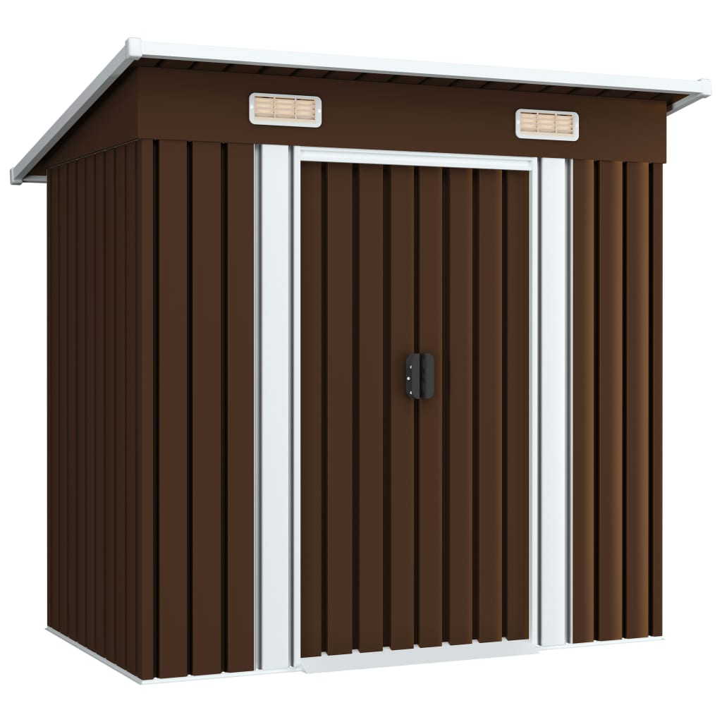 Vidaxl Garden Shed 194x121x181 cm Stahlbraun