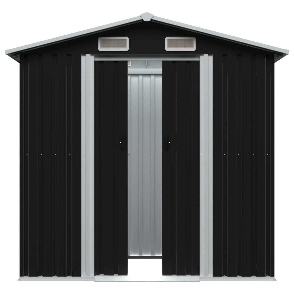 Vidaxl Garden Shed 204x132x186 cm stålantracit