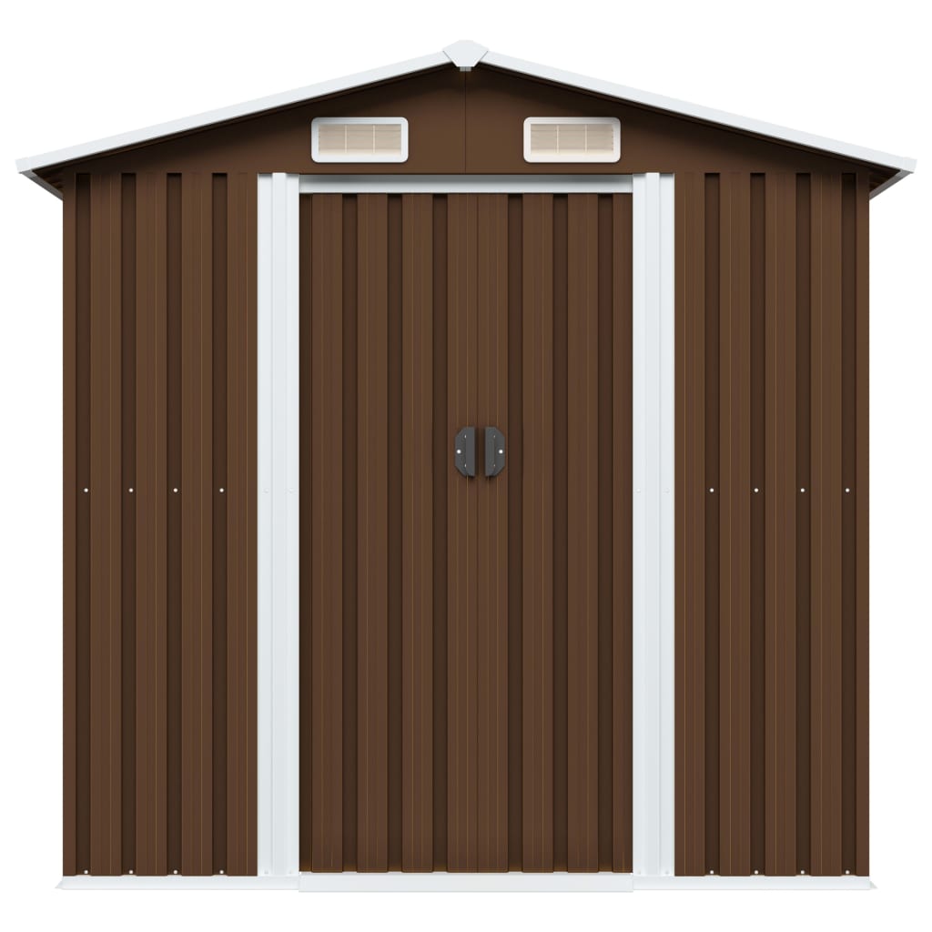 Vidaxl Garden Shed 204x132x186 cm Steel Brown