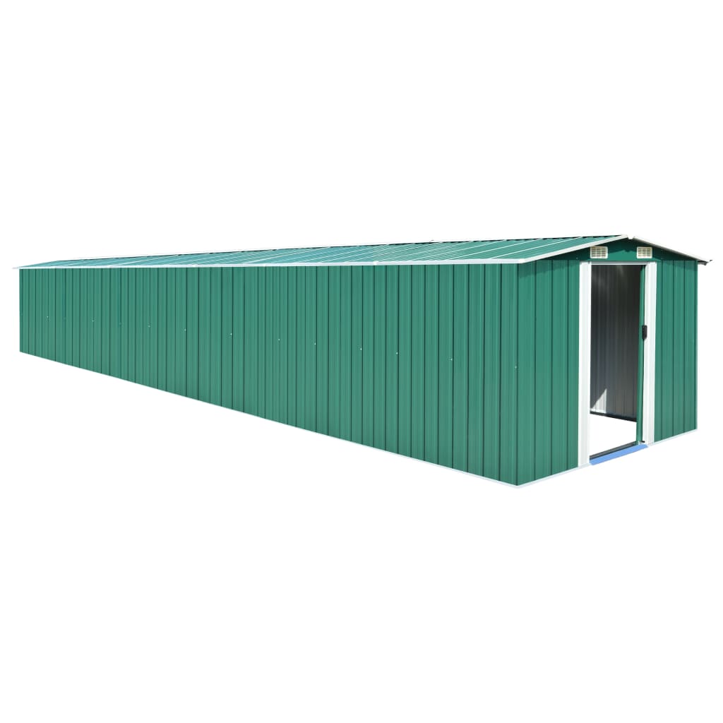 Vidaxl Garden Shed 257x779x181 cm verzinkter Stahlgrün