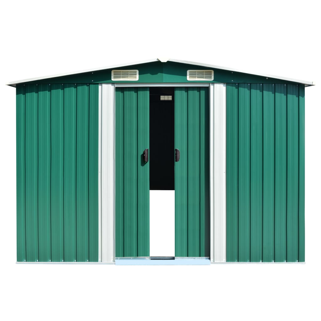 Vidaxl Garden Shed 257x779x181 cm pocinkano jekleno zeleno