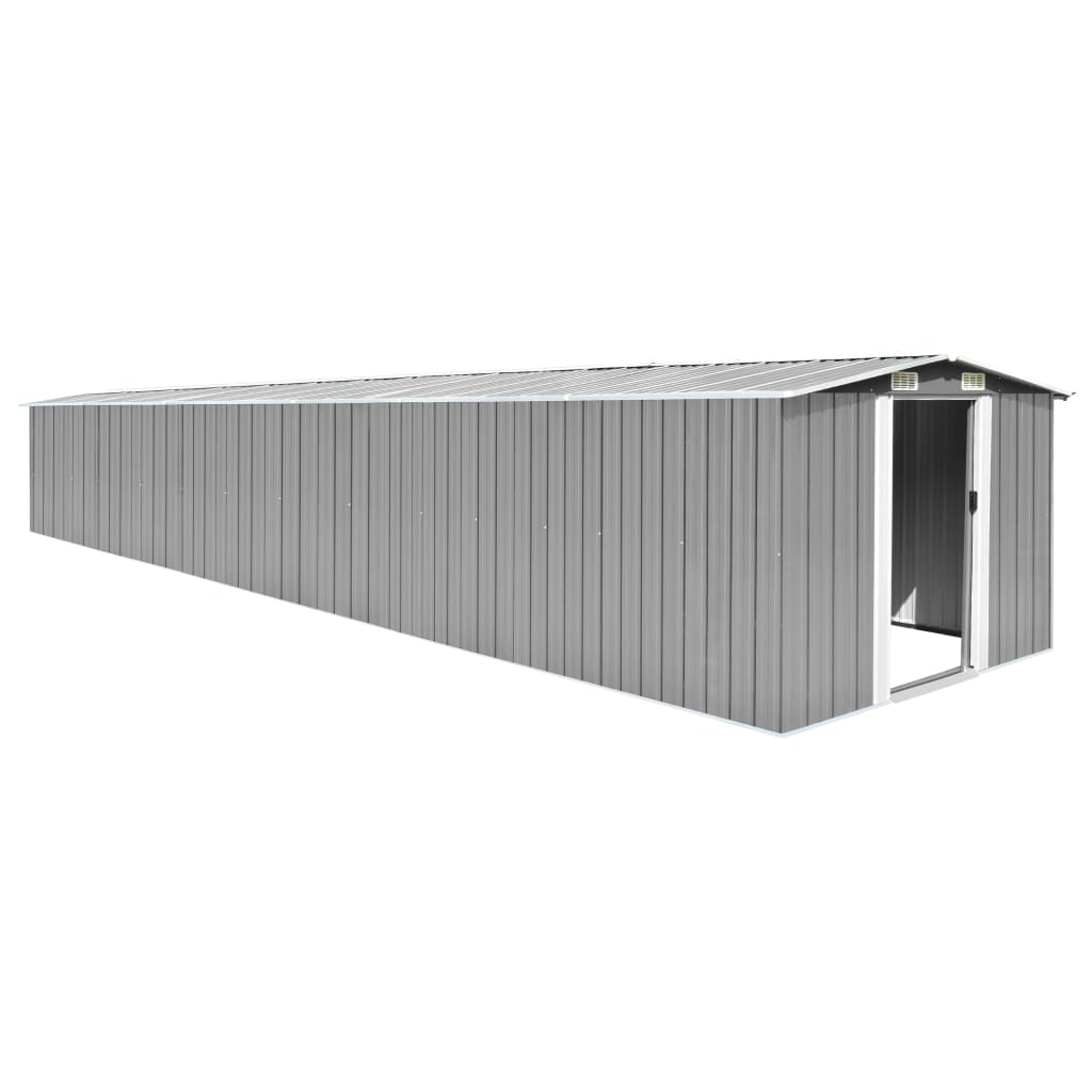 Vidaxl garden shed 257x779x181 cm galvanized steel gray