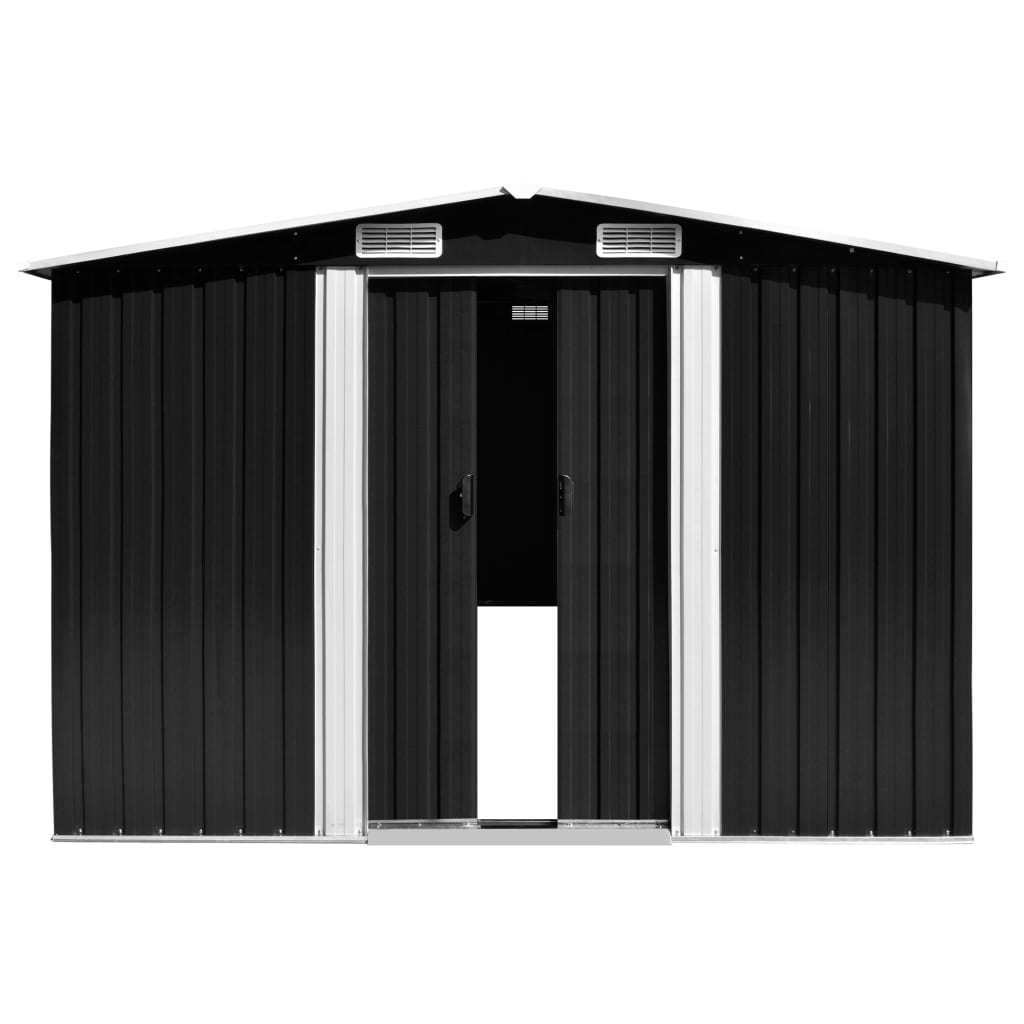 Vidaxl Garden Shed 257x779x181 cm galvaniseret stål antracit -farvet