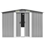 Vidaxl Garden Shed 257x990x181 cm verzinkter Stahl grau