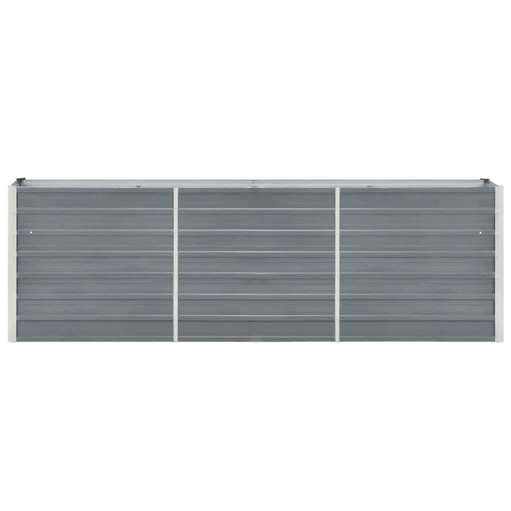 Vidaxl fioriera inserto 240x40x77 cm grigio in acciaio zincato