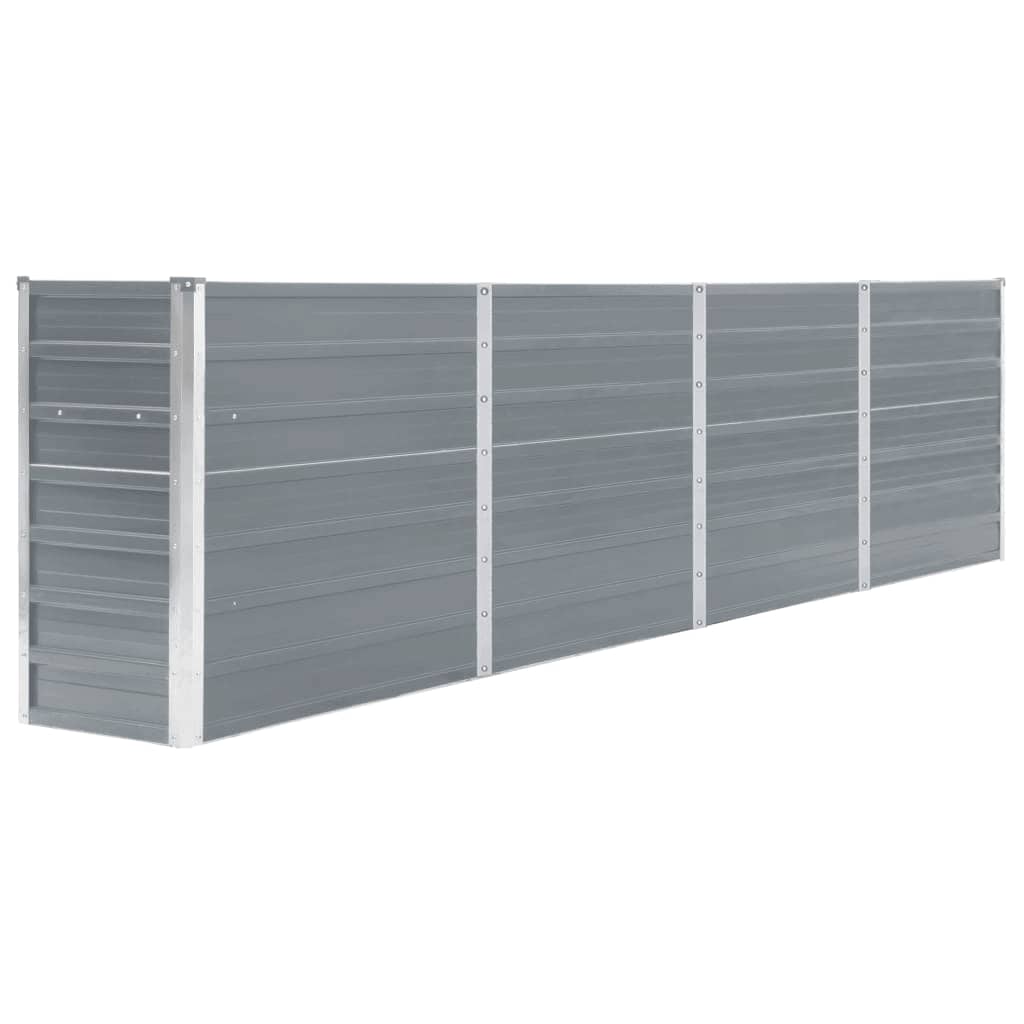 Plantador Vidaxl elevado 320x40x77 cm de acero galvanizado gris