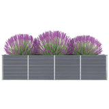 Plantador Vidaxl elevado 320x40x77 cm de acero galvanizado gris