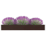 Vidaxl Planter infogad 320x40x45 cm galvaniserat stålbrunt