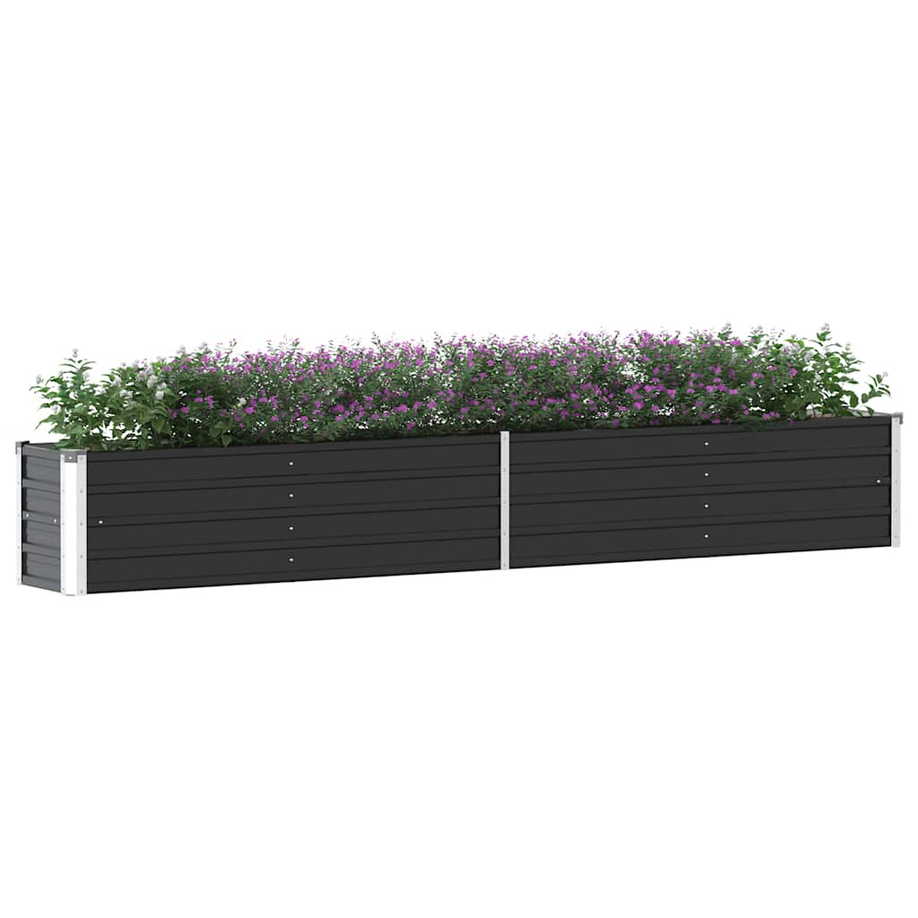 Vidaxl Planter infogad 320x40x45 cm galvaniserad stålantracit