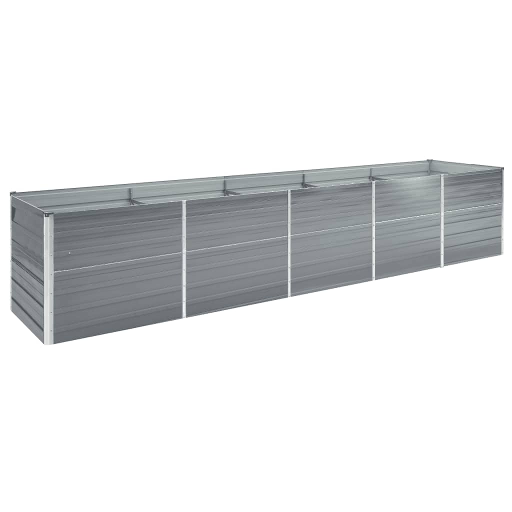 Vidaxl Planning Box zvedla 400x80x45 cm galvanizovaná ocel šedá