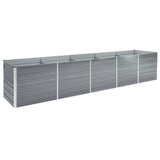 Scatola di pianificazione Vidaxl Rail 400x80x45 cm grigio in acciaio zincato