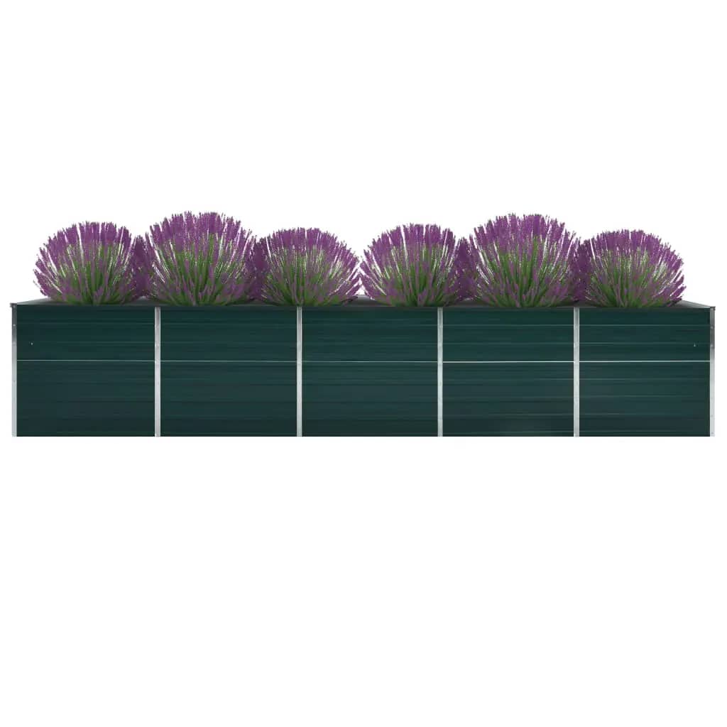 Vidaxl Planter satt inn 400x80x45 cm galvanisert stålgrønn