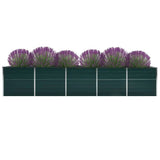 VidaXL Planter Inserted 400x80x45 cm Galvanized Steel Green