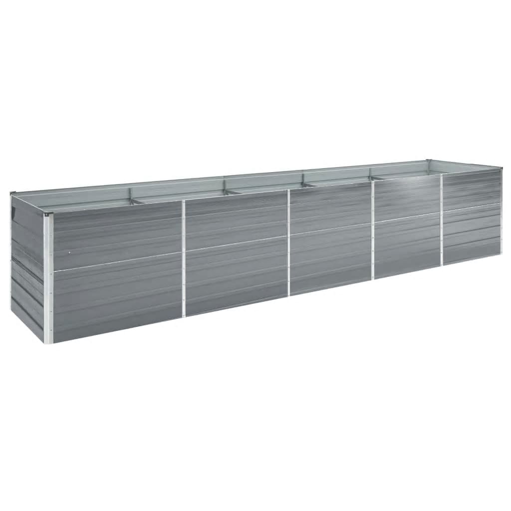 Vidaxl Planter ansetzen 400x80x77 cm galvaniséiert Stol Grey