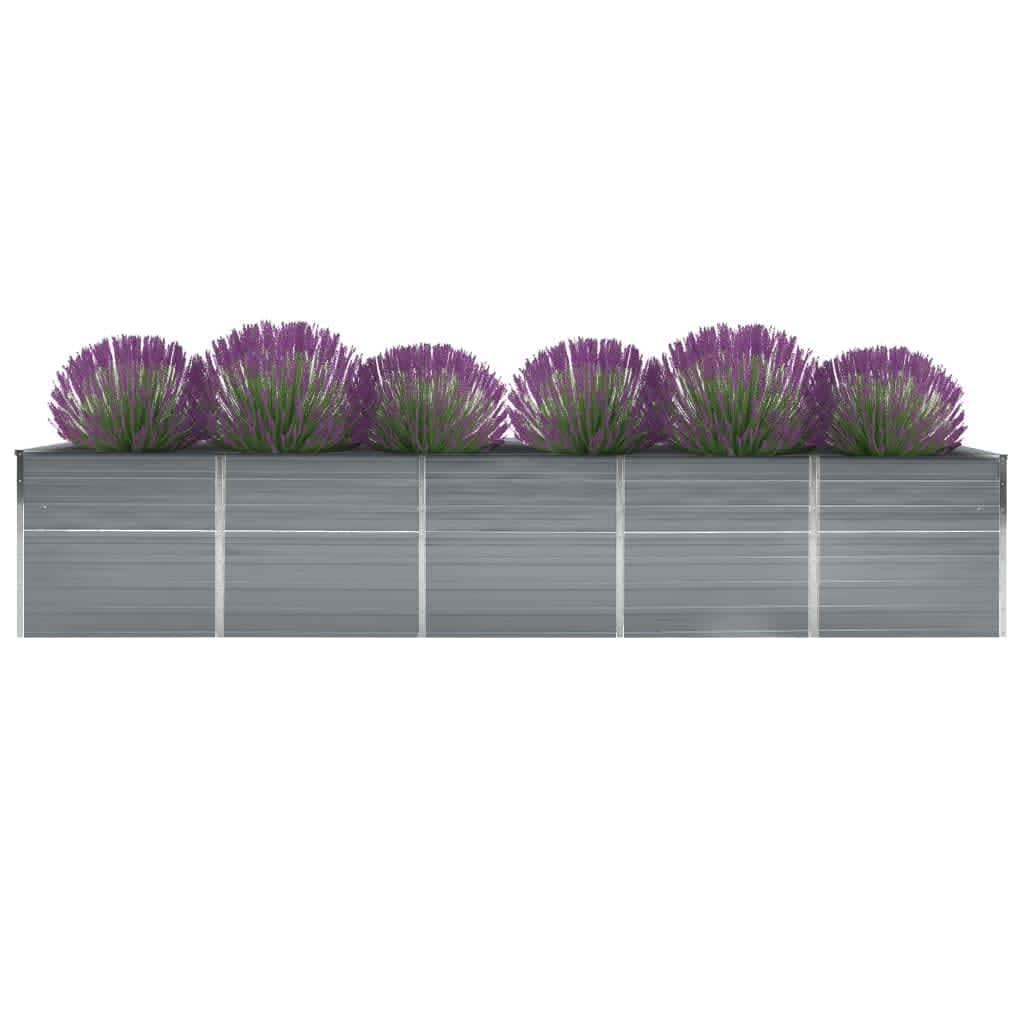 Vidaxl Planter ansetzen 400x80x77 cm galvaniséiert Stol Grey