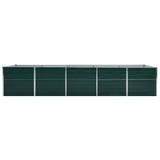 Vidaxl Planning Box elevada 400x80x77 cm de acero galvanizado verde