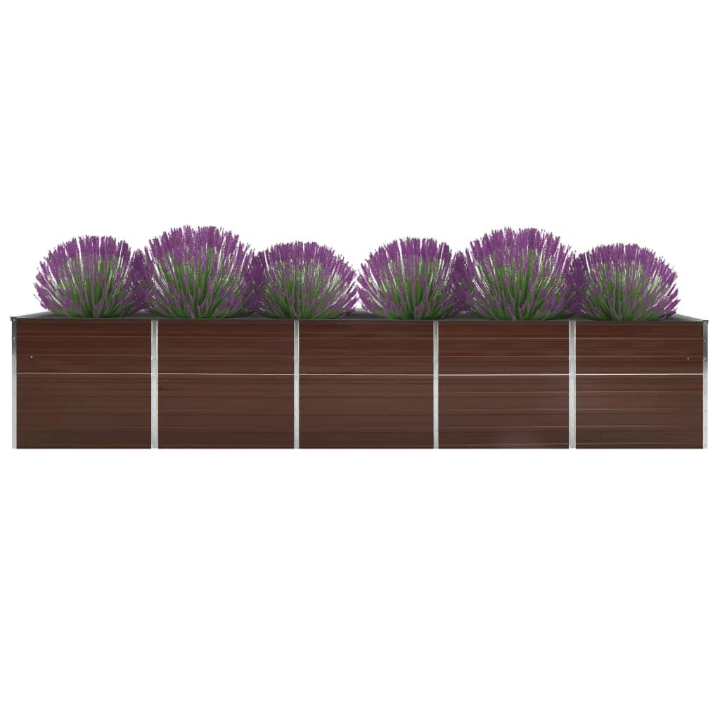 VidaXL Planter Inserted 400x80x77 cm Galvanized Steel Brown