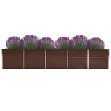 Vidaxl Planter infogad 400x80x77 cm Galvaniserat stålbrunt