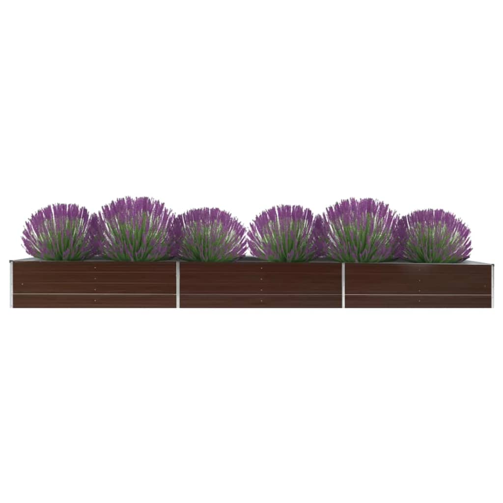 Vidaxl Planter Insert 480x80x45 cm Galvaniserat stålbrunt