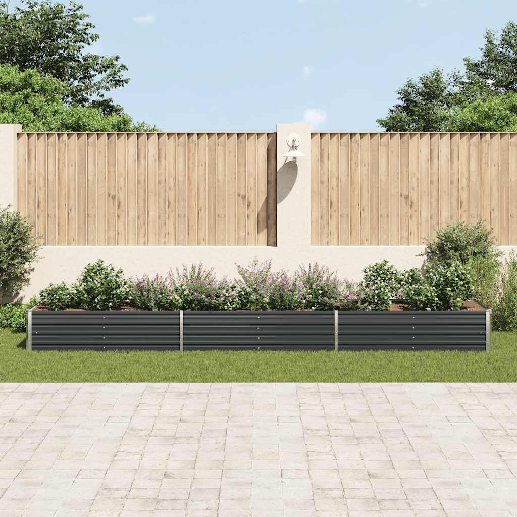 Vidaxl -Pflanzer 480 x 80 x 45 cm verzinkter Stahl -Anthrazit angehoben