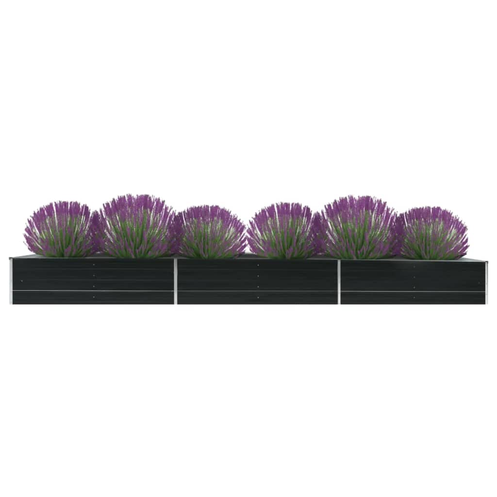 Vidaxl Planter höjde 480x80x45 cm galvaniserad stålantracit