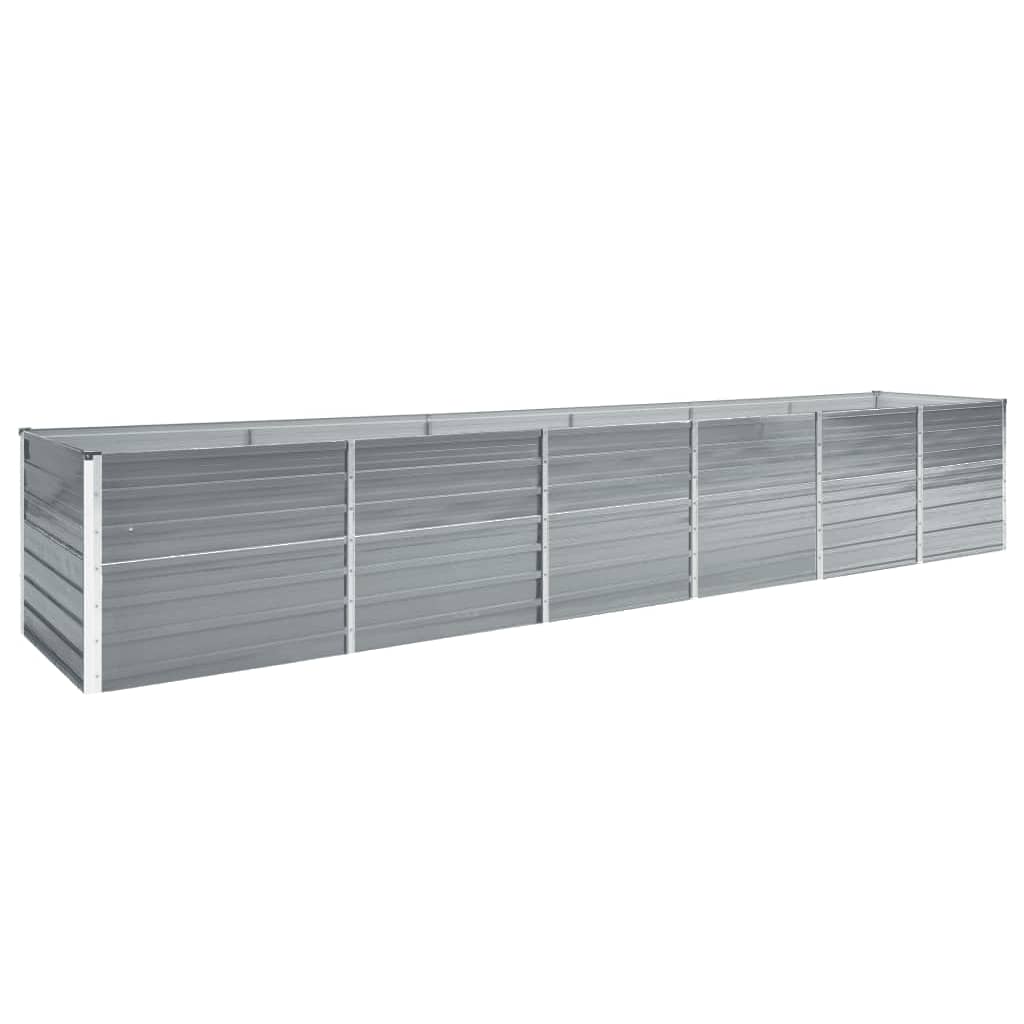 Vidaxl Planter erhéicht 480x80x77 cm galvaniséiert Stol Grey