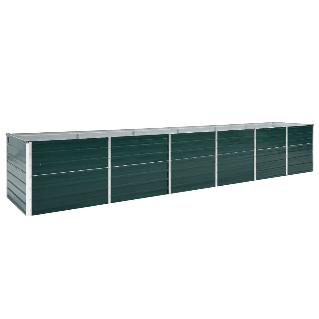 Vidaxl plantenbak verhoogd 480x80x77 cm gegalvaniseerd staal groen