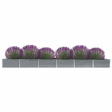 Vidaxl Planter surélevé 600x80x45 cm Gray en acier galvanisé