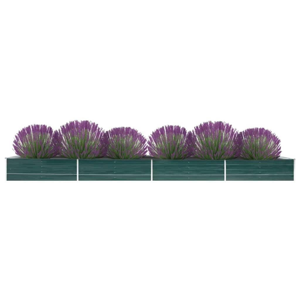 Vidaxl Planter surélevé 600x80x45 cm en acier galvanisé vert