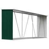 Vidaxl Brennholz Shed 330x84x152 cm verzinktes Stahlgrün