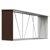 Vidaxl Brennholz Shed 330x84x152 cm verzinkter Stahlbraun
