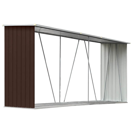 Vidaxl Brennholz Shed 330x84x152 cm verzinkter Stahlbraun