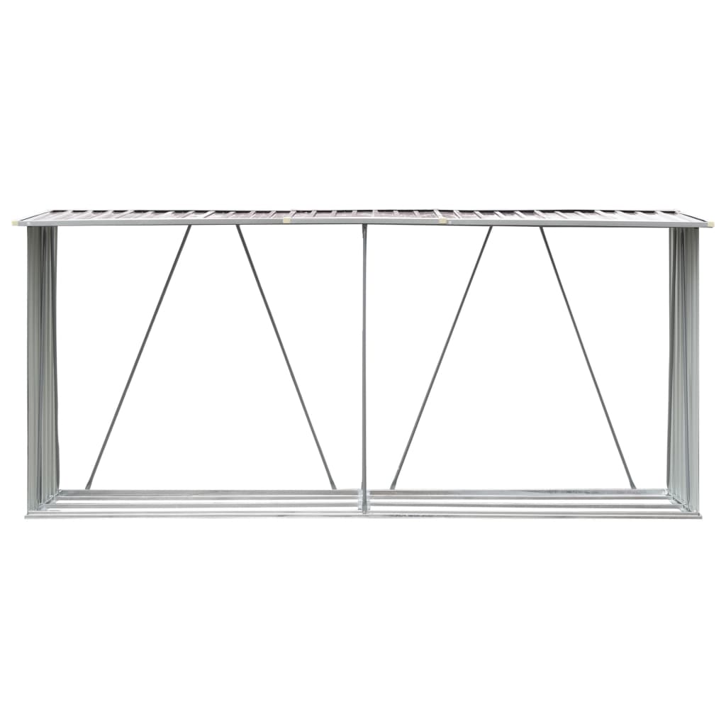 Vidaxl palivové přístřešky 330x84x152 cm galvanizovaná ocelová hnědá