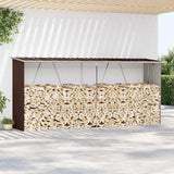 Vidaxl Brennholz Shed 330x84x152 cm verzinkter Stahlbraun