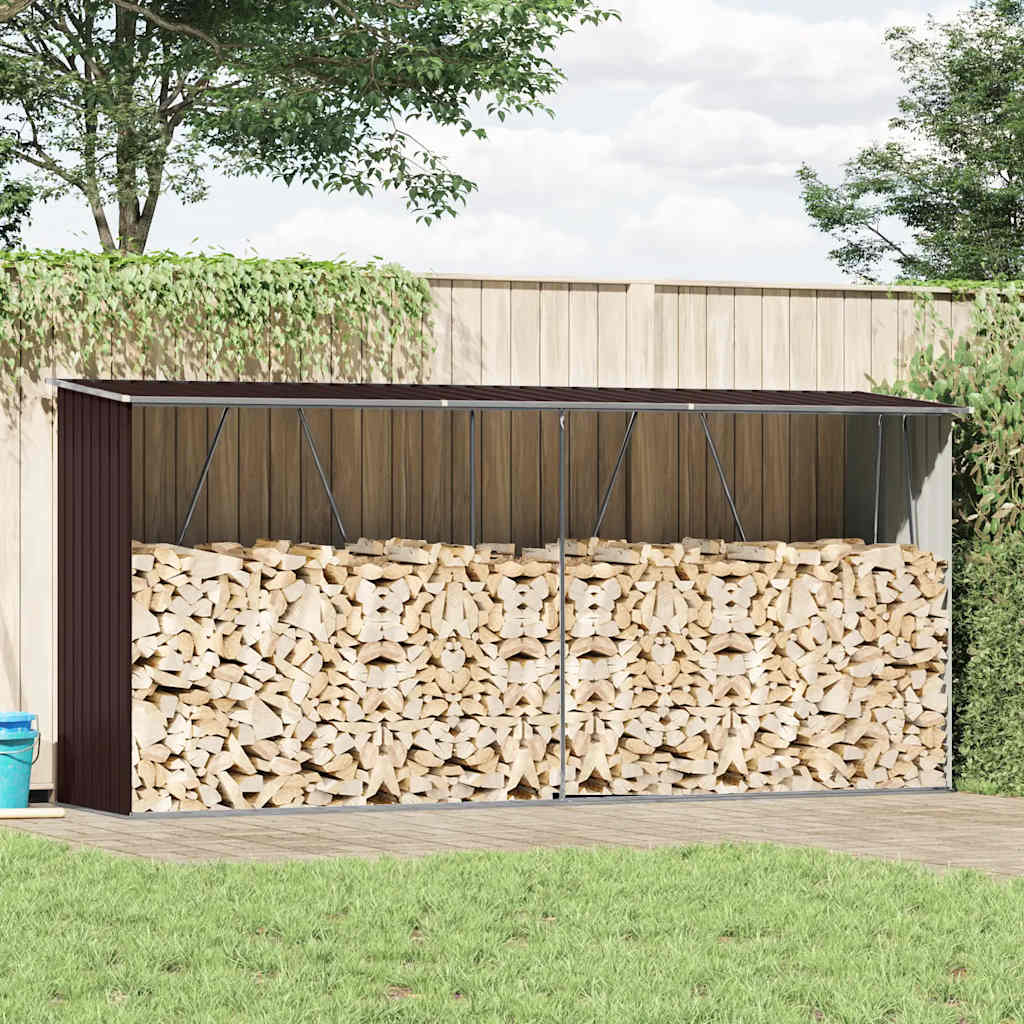 Vidaxl Brennholz Shed 330x84x152 cm verzinkter Stahlbraun