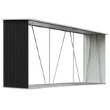 VidaXL Firewood shed 330x84x152 cm Galvanized steel anthracite