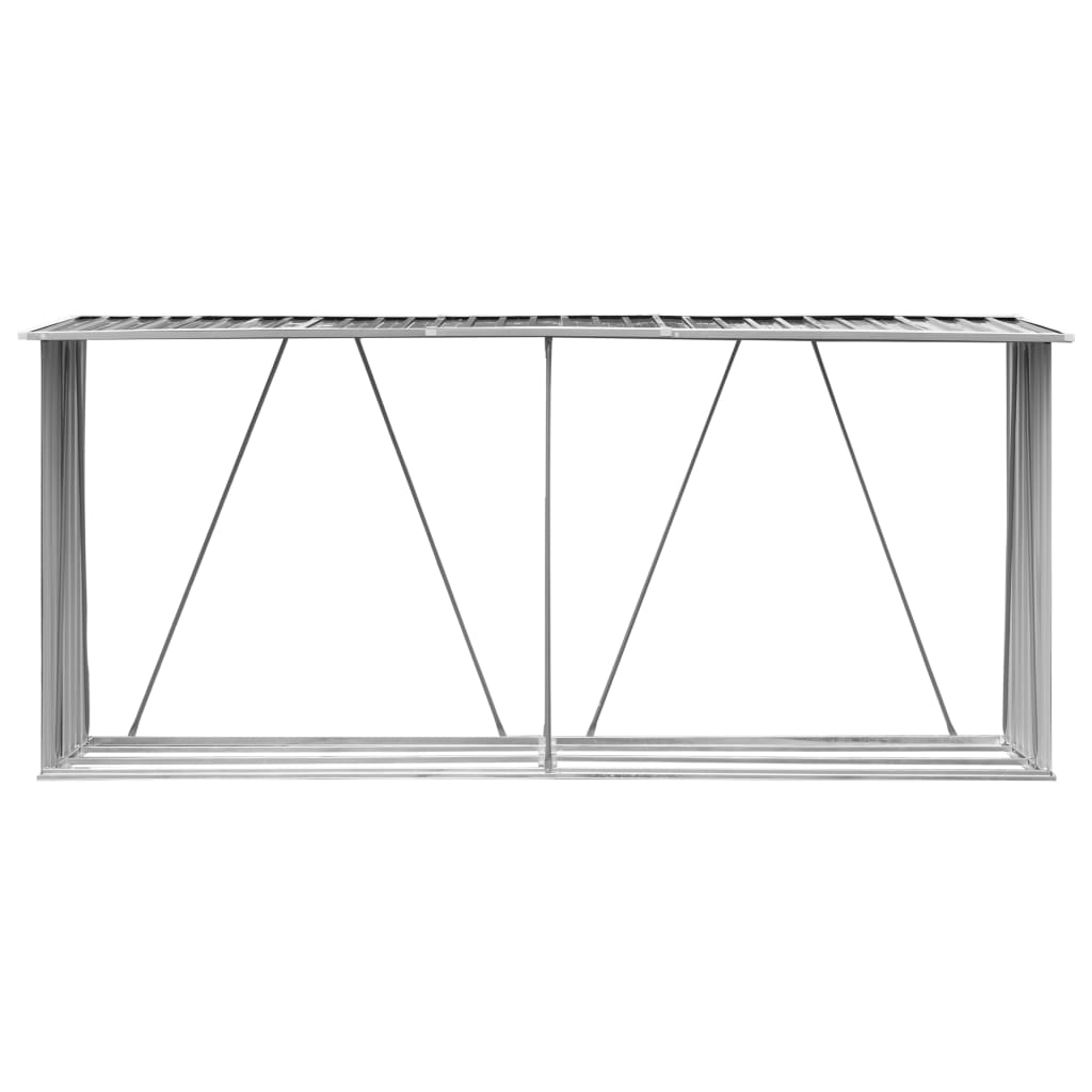 VidaXL Firewood shed 330x84x152 cm Galvanized steel anthracite