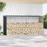 Vidaxl Brennholz Shed 330x84x152 cm verzinkter Stahl -Anthrazit