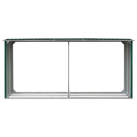 Vidaxl Brennholzschuppen 330x92x153 cm verzinktes Stahlgrün