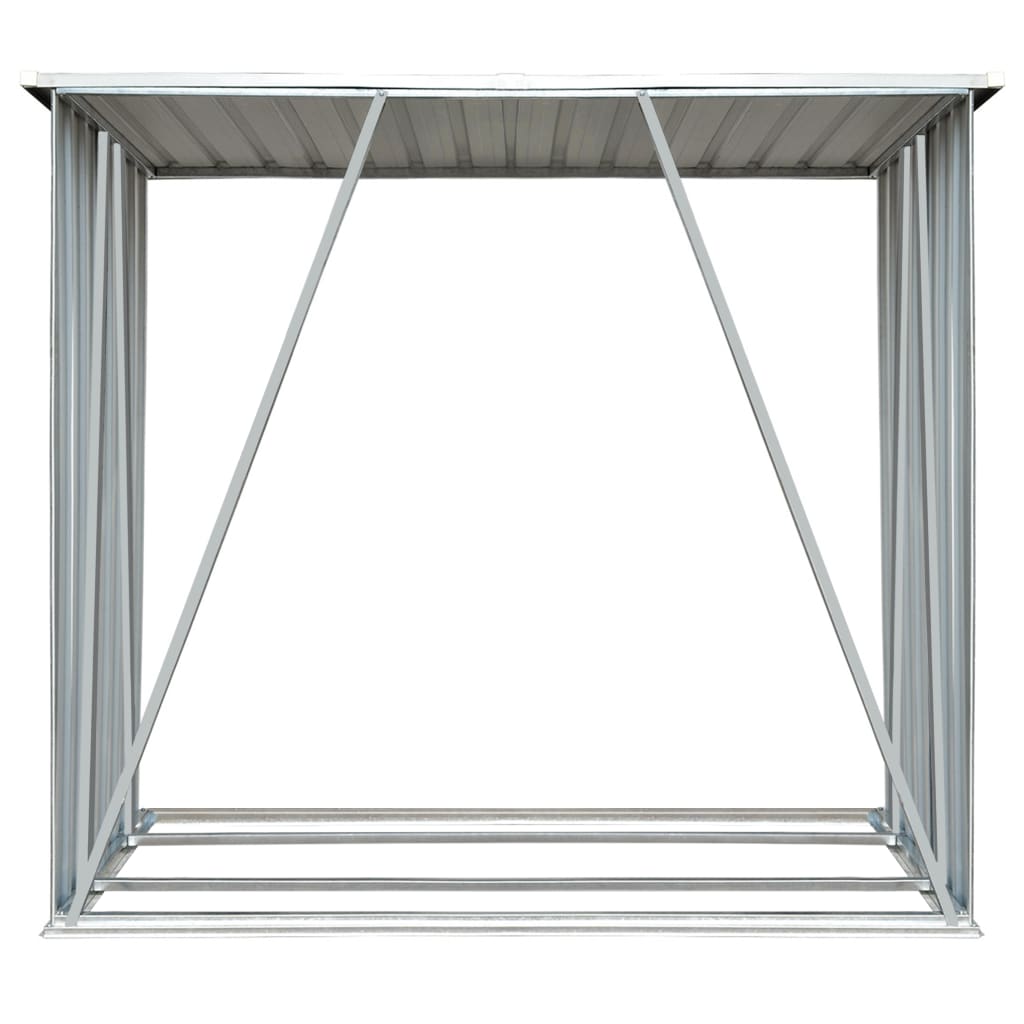 Vidaxl brænde skur 163x83x154 cm galvaniseret stålbrun