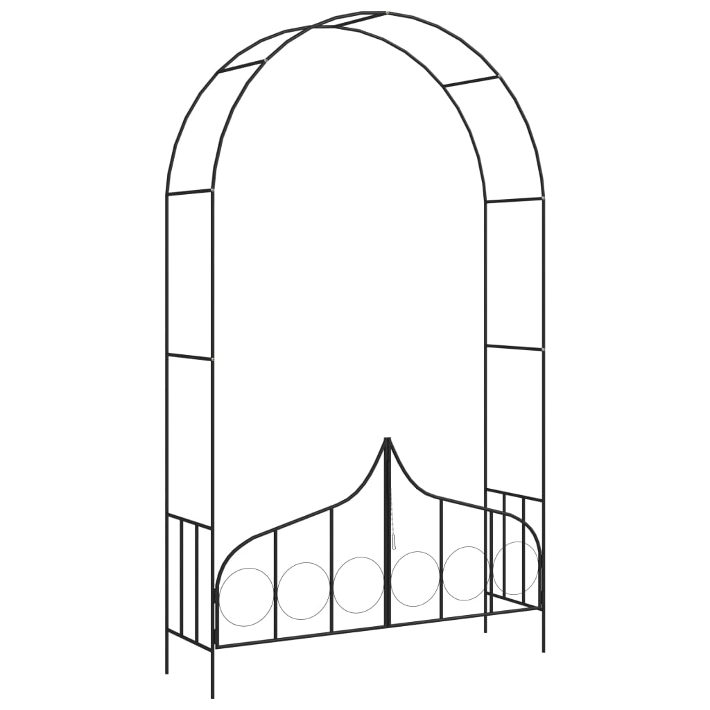 Vidaxl Garden Arch with Fence 138x40x238 CM Iron Black