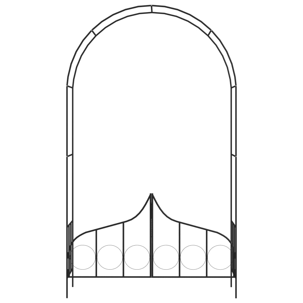 Vidaxl Garden arch with fence 138x40x238 cm iron black