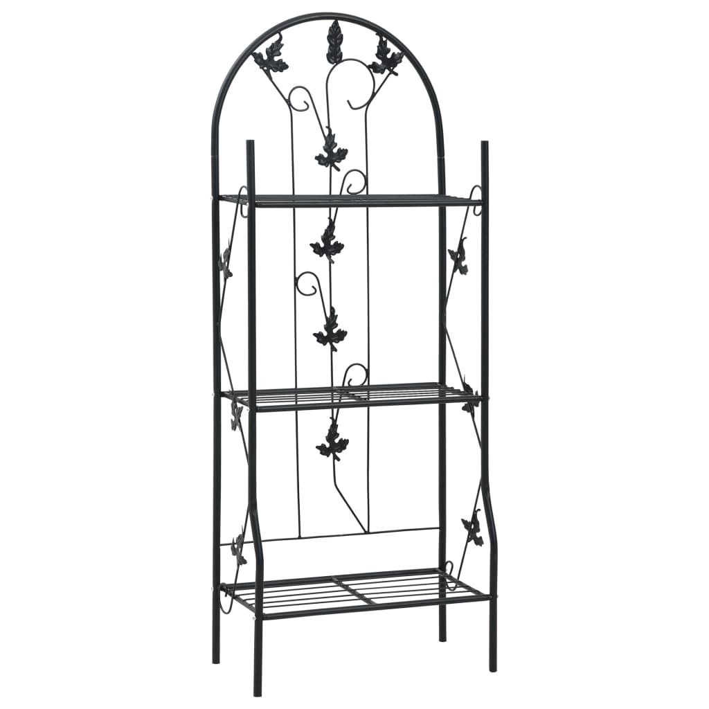 Vidaxl Plant Rack 3-lag 52x28x128 cm Iron Black