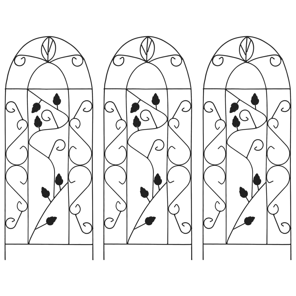 BIDAXL -växtklättringsstativ 3 st 40x100 cm järnsvart